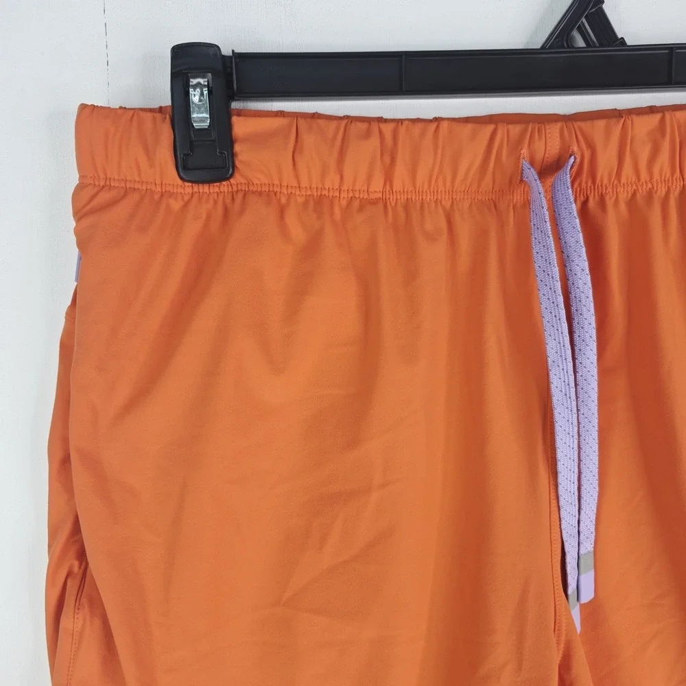 Fabletics The One Shorts Men's XL Orange Athletic Linerless Gym Shorts 7